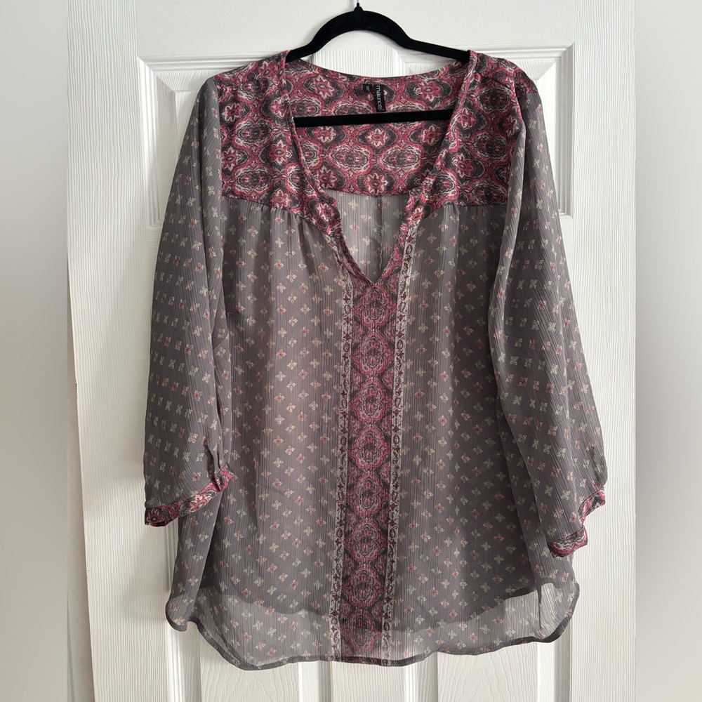 NWOT 3/4 LENGTH BLOUSE BY MAURICES IN SIZE 2